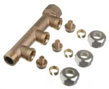 Roth fordelerr�r 3 afgreninger x 15mm pex, Euro-red