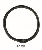 Leijma forh�ngsringe - 12 stk - Mat sort