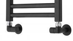 TVS ventils&aelig;t type 150, vinkell&oslash;bende, vendbar - Sort