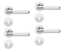 Beslagsboden indend�rs d�rgreb inkl n�gleskilt - Krom/hvid - S�t � 4 stk