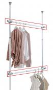 Wenko Hercules garderobest�nger 75-120 cm - 2 stk - Hvid/Gr�