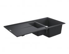 Grohe K400 k�kkenvask m/afl�bsbakke og skyllesk�l - Sort granit