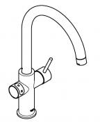 Grohe Etgrebsarmatur m/filterfunktion til Grohe Blue - Krom