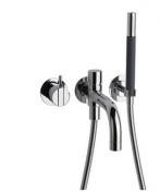Vola 2141DT8 badekararmarur m/omskifter og h�ndbruser - Krom