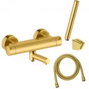 Damixa Iris komplet badekararmatur - B�rstet messing