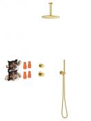 Damixa Silhouet DS 2 komplet brusesystem til indbygning - B�rstet messing PVD