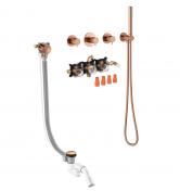 Damixa Silhouet BS 1 komplet badekararmatur til indbygning - B�rstet kobber PVD