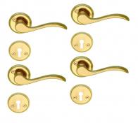 Beslagsboden vintage indend�rs d�rgreb inkl n�gleskilt - Poleret messing - S�t � 4 stk