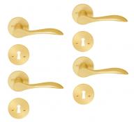 Beslagsboden indend�rs d�rgreb inkl n�gleskilt - B�rstet messing - S�t � 4 stk