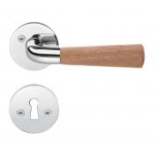 Beslagsboden indend�rs d�rgreb inkl n�gleskilt - Poleret krom/eg