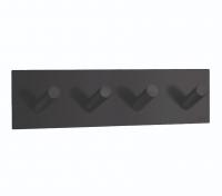 Beslagsboden firkantet selvklæbende knagerække - Mat sort