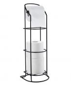 Beslagsboden fritst�ende toiletpapirholder - Dobbelt - Sort