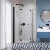 Str�mberg Noma 110 bruseniche m/folded�re - 80x80 cm - Klar glas/mat sort