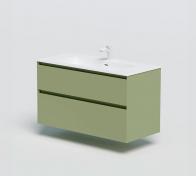 Str�mberg Lux 100 vaskeskab m/2 skuffer - Olive gr�n