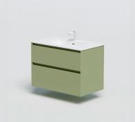 Str�mberg Lux 80 vaskeskab m/2 skuffer - Olive gr�n