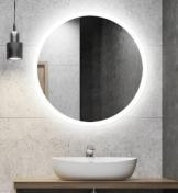 Sandra rundt spejl m/integreret LED lys og backlight - �80 cm