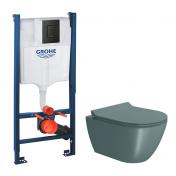 GSI Pura Agave 50 toiletpakke inkl. s�de m. softclose, cisterne og mat sort betjening