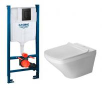 Duravit DuraStyle RIMless toiletpakke inkl. s�de m/soft-close, cisterne og sort betjening