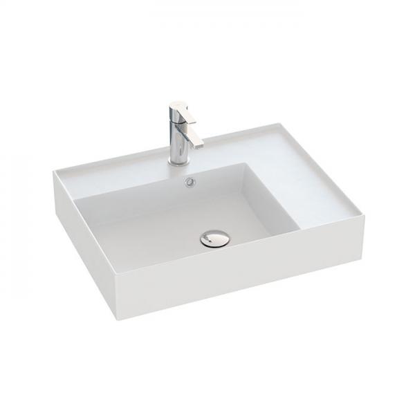 Dansani Luna Azym 61 asymmetrisk h&aring;ndvask t/m&oslash;bel - Venstre - 1 hanehul