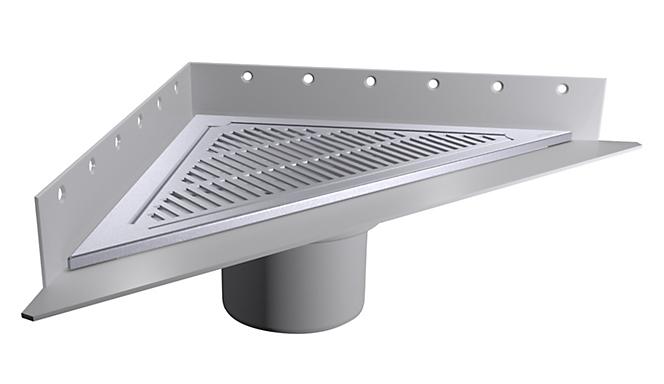 PURUS Corner gulvafl&oslash;b, sampak &Oslash;110 mm lodret med vandl&aring;s