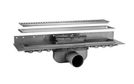 Purus Line komplet afl&oslash;bspakke 800 mm - Vandret udl&oslash;b &Oslash;50 - Rustfrit st&aring;l