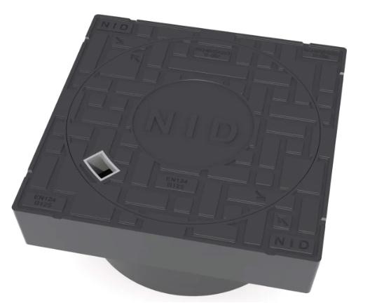 NID 425 mm karm/d&aelig;ksel m/l&aring;s, firkantet, fast, 40 t, komposit