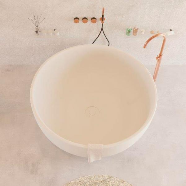 Ideavit Solidround fritst&aring;ende badekar &Oslash;135 cm - Mat hvid