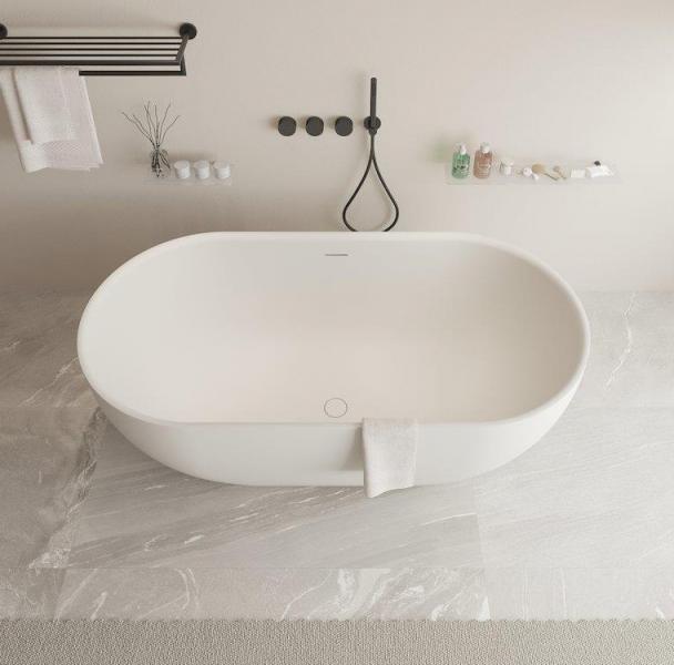 Ideavit Solidera fritst&aring;ende badekar 1500 x 530 mm - Mat hvid