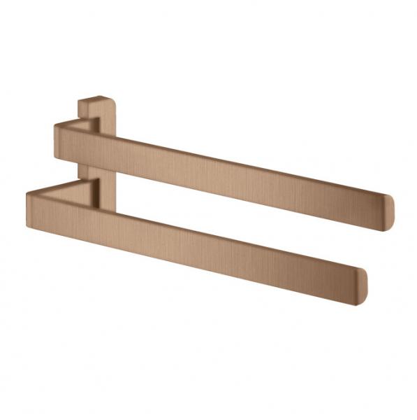 Axor Universal Softsquare dobbelt h&aring;ndkl&aelig;deholder - B&oslash;rstet r&oslash;dguld