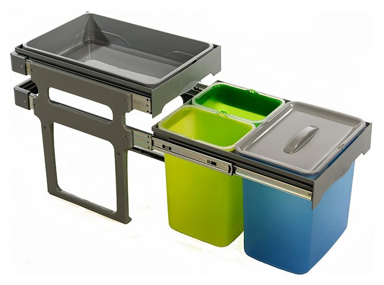 Intra Juvel Tank 40-3 affaldsbeholder m/3 spande og udtr&aelig;ksbakke