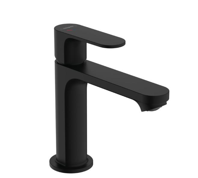 hansgrohe Rebris S 110 h&aring;ndvaskarmatur m/CoolStart u/bundventil - Mat sort