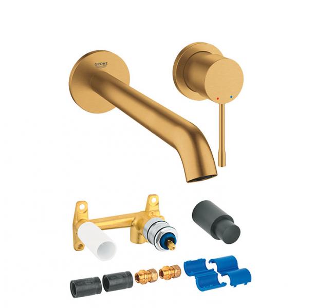 Grohe Essence New L komplet armatur til indbygning i v&aelig;g - B&oslash;rstet Cool Sunrise