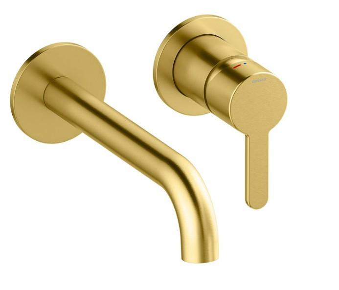 Damixa Silhouet armatur til indbygning i v&aelig;g - B&oslash;rstet messing