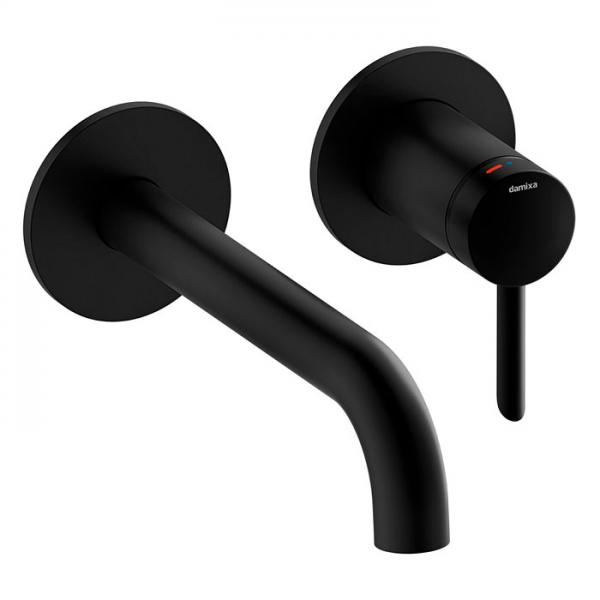 Damixa Iris h&aring;ndvaskarmatur til indbygning m/Koldstart - 180 mm - Mat sort