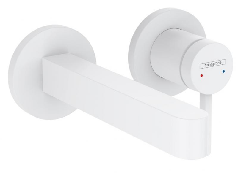 Hansgrohe Finoris h&aring;ndvaskarmatur t/indbygning i v&aelig;g - 16,8 cm - Mat hvid