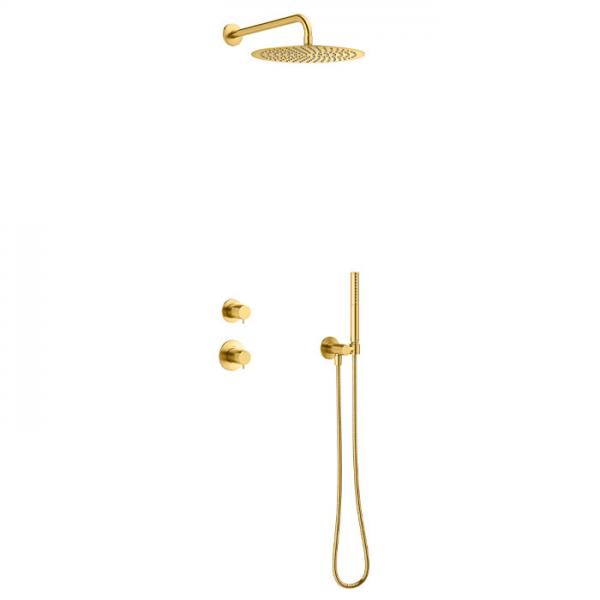 Damixa Iris DS 1 brusesystem til indbygning - B&oslash;rstet messing