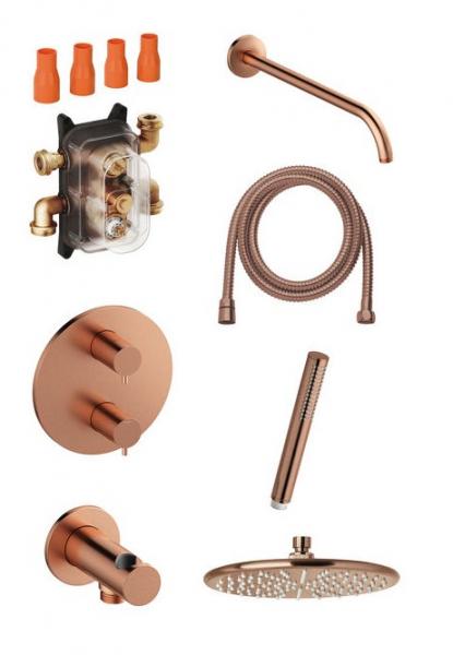 Damixa Silhouet komplet brusesystem til indbygning - Børstet kobber Damixa Silhouet komplet brusesystem til indbygning - Børstet kobber