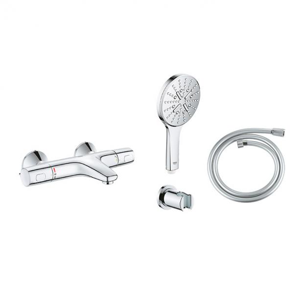 Grohe Precision Trend komplet badekararmatur m/SmartActive og termostat - Krom