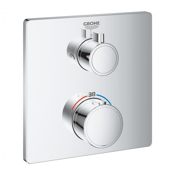 Grohe Grohtherm Square termostatarmatur til brus (2 udgange) - Krom Grohe Grohtherm Square termostatarmatur til brus (2 udgange) - Krom