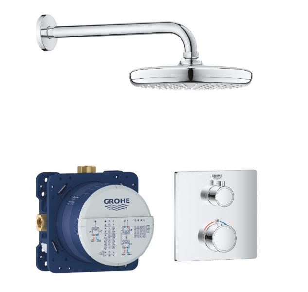 Grohe Tempesta 210 brusesystem til indbygning u/h&aring;ndbruser - Krom