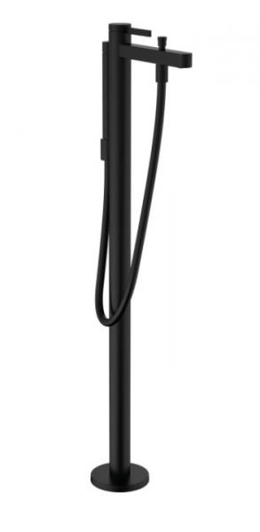 Hansgrohe Finoris badekararmatur t/gulv m/h&aring;ndbruser - Mat sort