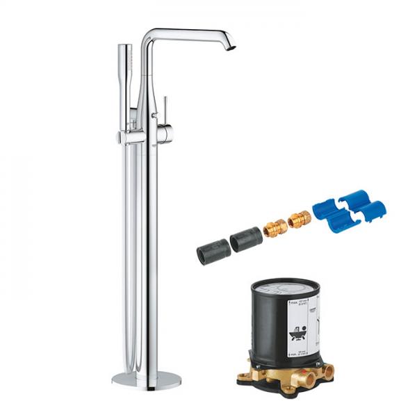Grohe Essence komplet fritstående badekararmatur - Krom Grohe Essence komplet fritstående badekararmatur - Krom