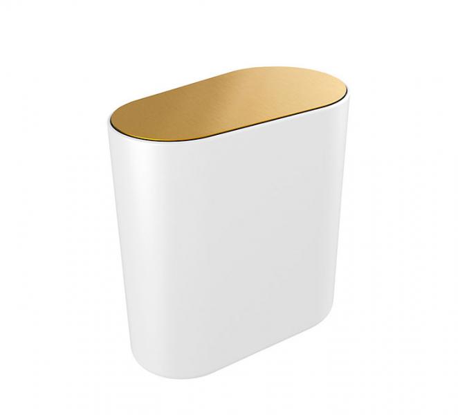 Pressalit Style væghængt toiletspand - Børstet messing/hvid Pressalit Style væghængt toiletspand - Børstet messing/hvid
