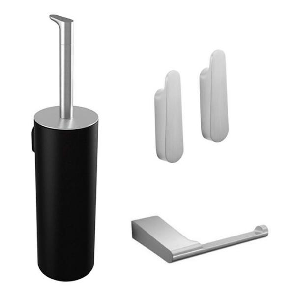 Pressalit Style komplet pakke til badeværelset - Børstet stål/Mat sort Pressalit Style komplet pakke til badeværelset - Børstet stål/Mat sort
