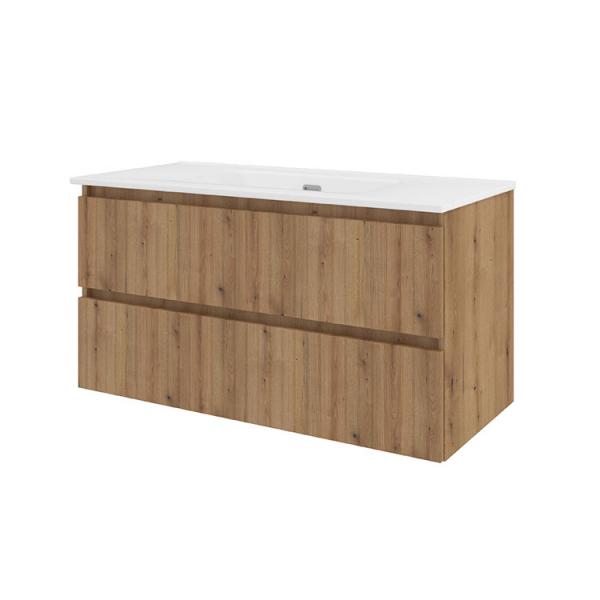 Sanibell Proline 100 m&oslash;bels&aelig;t m/lameller og 2 skuffer - Uden hanehul - Urban eg