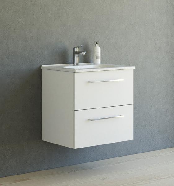 Dansani Mido+ 60 m&oslash;bels&aelig;t m/Kantate vask - Mat hvid