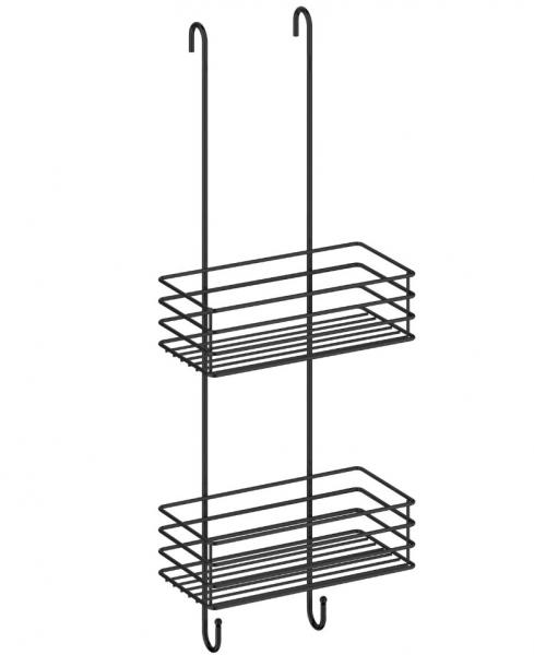 Beslagsboden h&aelig;ngende brusehylde - Dobbelt - Mat sort