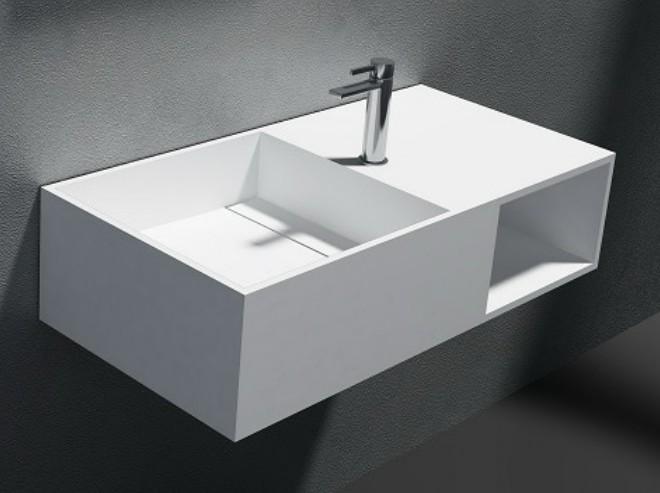 Cass&oslash;e 80 h&aring;ndvask t/v&aelig;g m/hylde - Uden overl&oslash;b - 1 hanehul