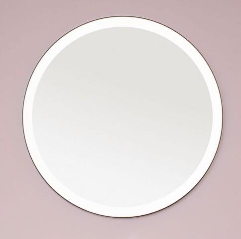 Cass&oslash;e Pisa rundt spejl med LEDlys og sort ramme - &Oslash;80