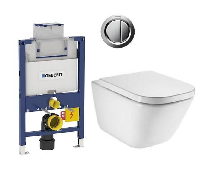 Laufen Roca Gap RIMless toiletpakke inkl. s&aelig;de m/soft-close, lav cisterne og krom betjening